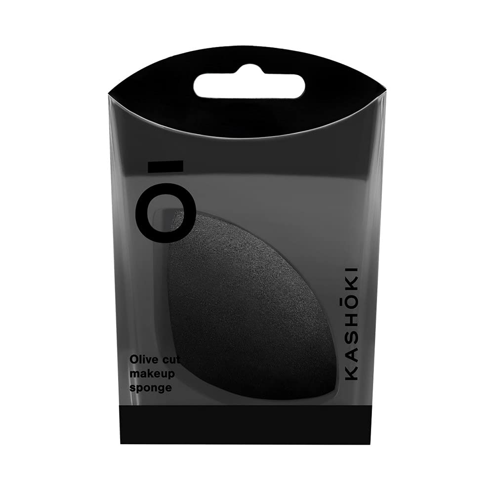 T4B KASHOKI Olive Cut Makeup Blending Sponge for Foundation and Concealer (Black)