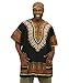 Traditional Print Unisex Dashiki, Black