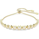 Swarovski Imber Tennis bracelet, Mixed round cuts, clear, Gold-tone finish