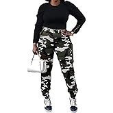 Shiyinvie Women's Casual Cargo Camouflage Camo Pants with Pocket