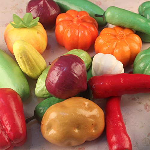 Set of 24 Realistic Artificial Fake Vegetables Lifelike Decorative Foam