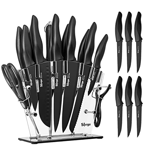 Knife Set, 16 Piece Kitchen Knives Set with Block, High Carbon