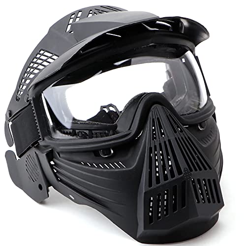 NINAT Airsoft Mask Tactical Masks Full Face with Clearlens Lens Goggles