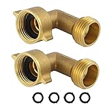 HQMPC Garden Hose Elbow Connector 90 Degree Brass