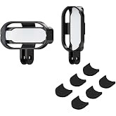 Sruim Insta 360 GO 3/GO 3S Magnetic Vertical &amp; Horizontal Action Mount Set with Mic Wind Muff for Insta360 GO 3/GO 3S（Black）