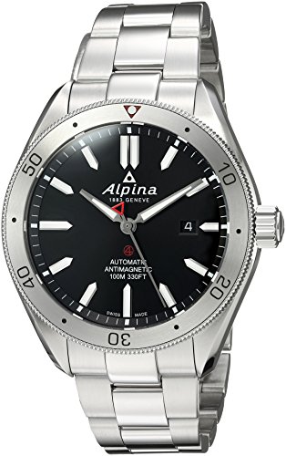 Alpina Men's 'Alpiner 4' Swiss Automatic Stainless Steel Casual Watch, Color:Silver-Toned (Model: AL-525BS5AQ6B)