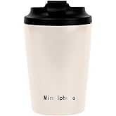 MingSphere Double-Wall Vacuum Insulated 12oz Coffee Tumbler, Reusable Travel Mug, Stainless Steel Iced Coffee Cup, BPA-Free, Leakproof with Flip-Open Lid,Warm Light Tan
