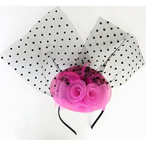Flywife Women Fascinators Hair Clip Headband Hoop Veil Wool Flower