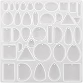 Resin Jewelry Molds, Silicone Molds for Epoxy Resin, Casting Tray with Hole, Resin Earring Molds, Epoxy Resin Mold for DIY Pendant, Earrings, Necklace, Keychain, Bookmark, Jewelry Making