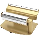 Professional Foil Dispenser and Cutter, Metal Sawtooth Design, Non-Slip Base, Gold
