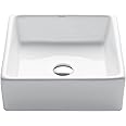 Kraus KCV-120 Square Ceramic Bathroom Sink, White