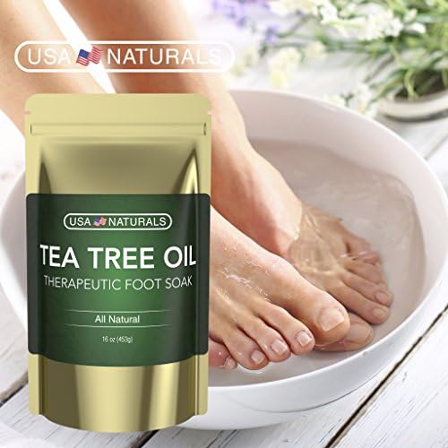 Tea Tree Oil Foot Soak With Epsom Salt-Deep Tissue Therapy for Sore, Cracked Feet-Helps Fungal Nail Infection &amp; Athletes Foot-Eight Essential Oils and Salts for Healthy, Soft Feet