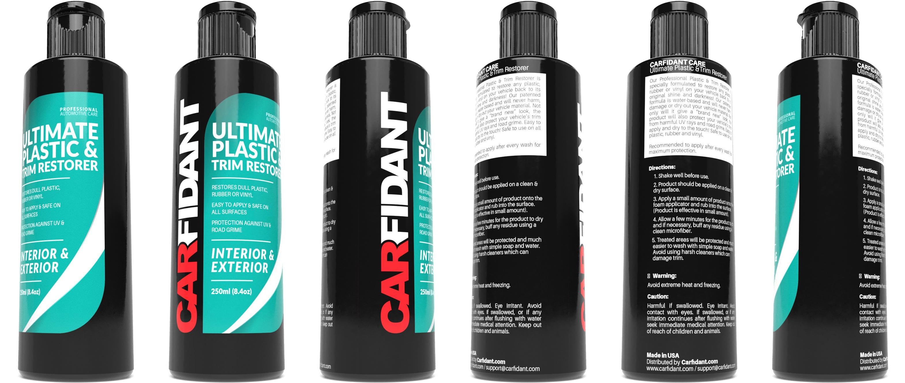 Amazon Carfidant Trim プラスチック修復器 色あせや鈍いプラスチック ゴム ビニールを黒に戻します 紫外線や汚れから保護するシーリング材は簡単に適用できます 車 バイク 車 バイク