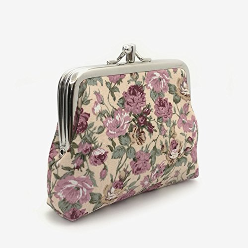 Cute Floral Buckle Coin Purses Vintage Pouch Kiss-lock Change Purse Wallets (03)