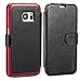 WAWO Soft PU Leather Wallet Case for Samsung Galaxy S7 Cell Phone (Black)