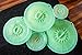 Bizanzzio Top On Flat Silicone Lids - Set of 5 (including an extra large approx 14 inch lid) in Mint Green -Reuseable Super Suction Food Covers