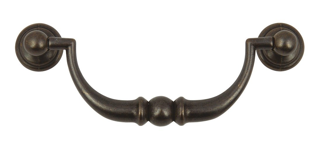 Drop Bar Handle with Rosettes for Kitchen/Bedroom/Cabinet/Door/Cupboard/Drawer Handle 96 mm Hole centres - Finish - Antique Brass (10)