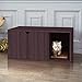 WAY BASICS Cat Litter Box Enclosure Hidden Furniture (Scratch Pad Included)