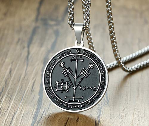 XUANPAI Goetia Fourth Pentacle of Jupiter Pendant Solomon Seals Kabbalah Amulet Necklace for Women Men - Thumbnail 3