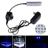 Mingdak LED Clip Aquarium Lights Kit For Fish Tanks,24 LEDS,Light color White and Blue