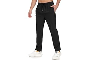 ZOOXING Mens Athletic Pants Lighteight Quick Dry Hiking Pants Outdoor Water Resistant Workout Sweatpants with Pockets