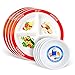 Health Beet MyPlate Portion Control Plate with Dairy bowl - 4 Divided Sections for Fruit Grains Veggies Proteins – Dishwasher & Microwave Safe Sectioned Plates for Health Education - (Set of 4)