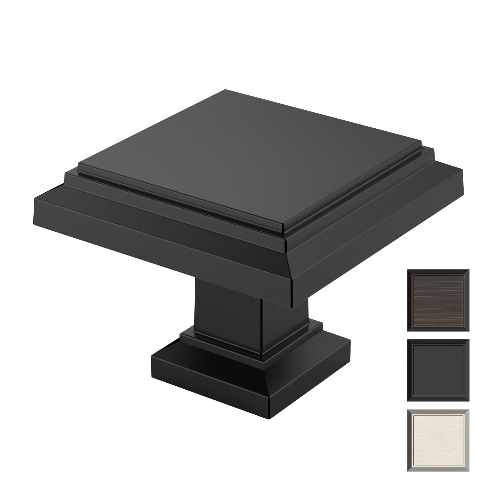 9BUILD 10 Pack Drawer Knobs - Matte Black Zinc Alloy Cabinet & Cupboard Knobs for Kitchen, Dresser & Wardrobe