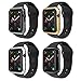 Hianjoo [4 Packs] Screen Proetctor Cover Case Compatible with Apple Watch 44mm, All-Around Soft Protective Screen Protector Bumper Cover Replacement for iWatch Series 5/4 - Clear/Black/Silver/Gold
