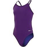 Sporti HydroLast Girl’s Athletic One Piece Swimsuit – Chlorine-Resistant 4-Way Stretch, UPF 50, Fully Lined Training, Swim Team & Competitive Bathing Suit - Bright Purple - 26