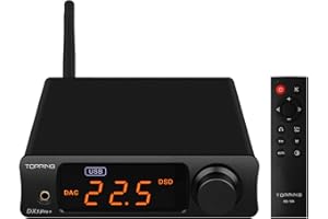 KGUSS Topping DX3pro+ LDAC Headphone Amplifier - ES9038Q2M XU208 NFCA Bluetooth5.0 Audio Decoder USB/Opt/Coax DAC AMP Pre Amplifier with Remote Control (Black)