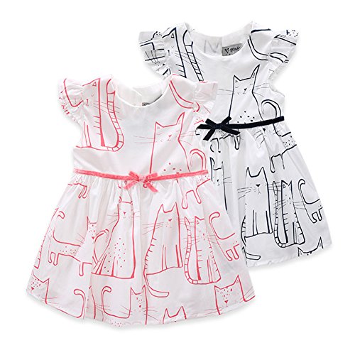 Little Girl Cat Dress Kids Toddler Summer Cartoon Dress Infant Costume