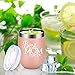 Best Mom Ever - LEADO 12 oz Stainless Steel Wine Tumbler with Lid and Straw, Insulated Stemless Novelty Valentine's Mom Sippy Cup, Perfect Birthday Gift for New Mother, Mom To Be (Blush Gold)