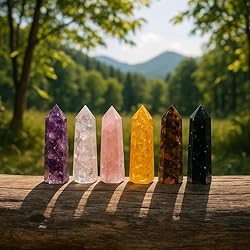 Healing Crystal Wand Set of 6 Orgonite with