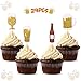 Levfla 24pcs Beer Mug Cupcake Toppers