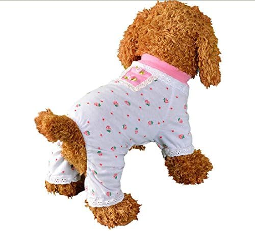 Sheng Xi Dogs Stripe Puppy Apparel for Small Dogs Clothes White X