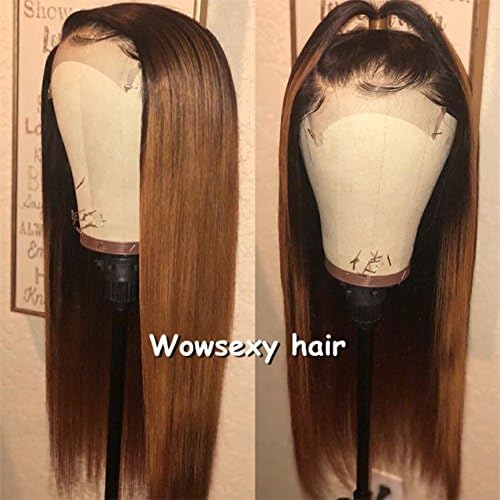 Wowsexy Hair Ombre 1b/30 Lace Front Wigs for Black Women Brazilian Virgin Human Hair Wigs with Baby Hair African American Wigs 1B/30 Pre Plucked Lace Wigs (12 inch, Full Lace Wig)