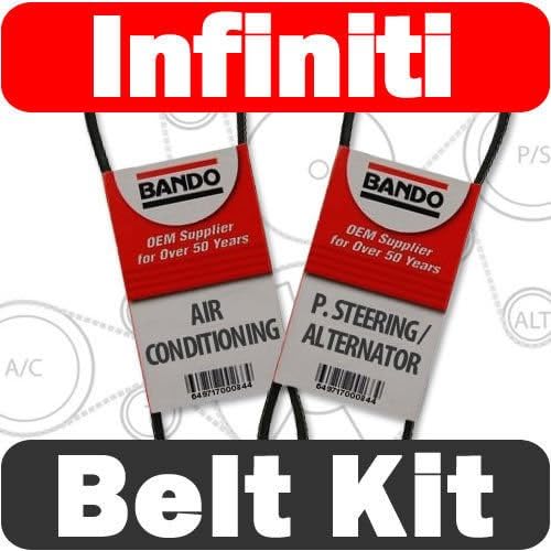BANDO Accessory Serpentine Drive Belt Set (2 Piece) Replacement for Infiniti M45 2006 2007 2008 2009 2010 for pulleys 6PK1940 4PK945