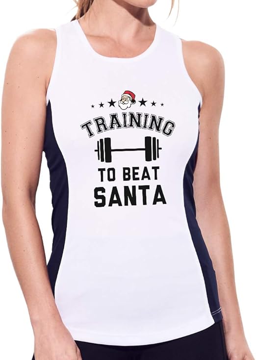 Christmas Training to Be Santa Women's Contrast Training Vest White