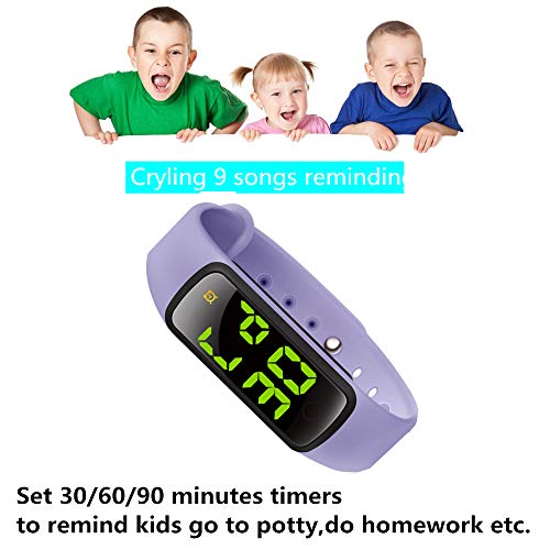 bopopo Potty Training Watch - Baby Reminder Water Resistant Timer - Potty Trainer for Girls & Boys - Kids & Toddler Training Toilet Watches - LED Screen,9 Songs Loops - Thumbnail 3