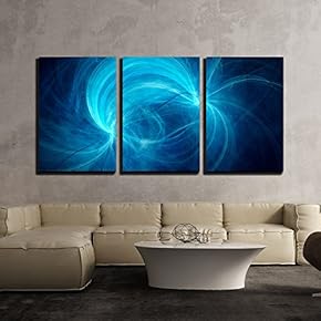 Blue Electromagnetic Field - Canvas Art Wall Art - 16"x24"x3 Panels