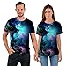 Uideazone Men's 3d Nebula Star Cluster Cool T-Shirt Cool Tee Shirt G25 Large