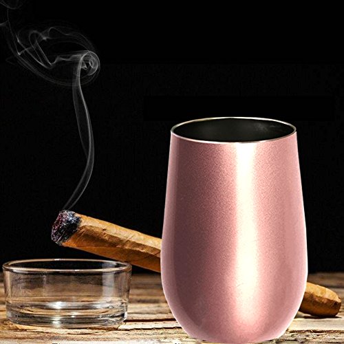 Insulated Stemless Wine Glass - 12 oz Insulated Wine Glasses with Lid Stainless Steel Tumbler Cup for Wine Drinks Coffee Cocktails Champagne Double Wall Vacuum Wine Glasses - Thumbnail 5
