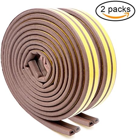 Sliding Door Weather Stripping, Door Window Seal Strip, Anti-collision Self Adhesive Rubber Foam Double Door Weather Stripping, Insulation Soundproof Window Seal Strip, Yimai(Brown)
