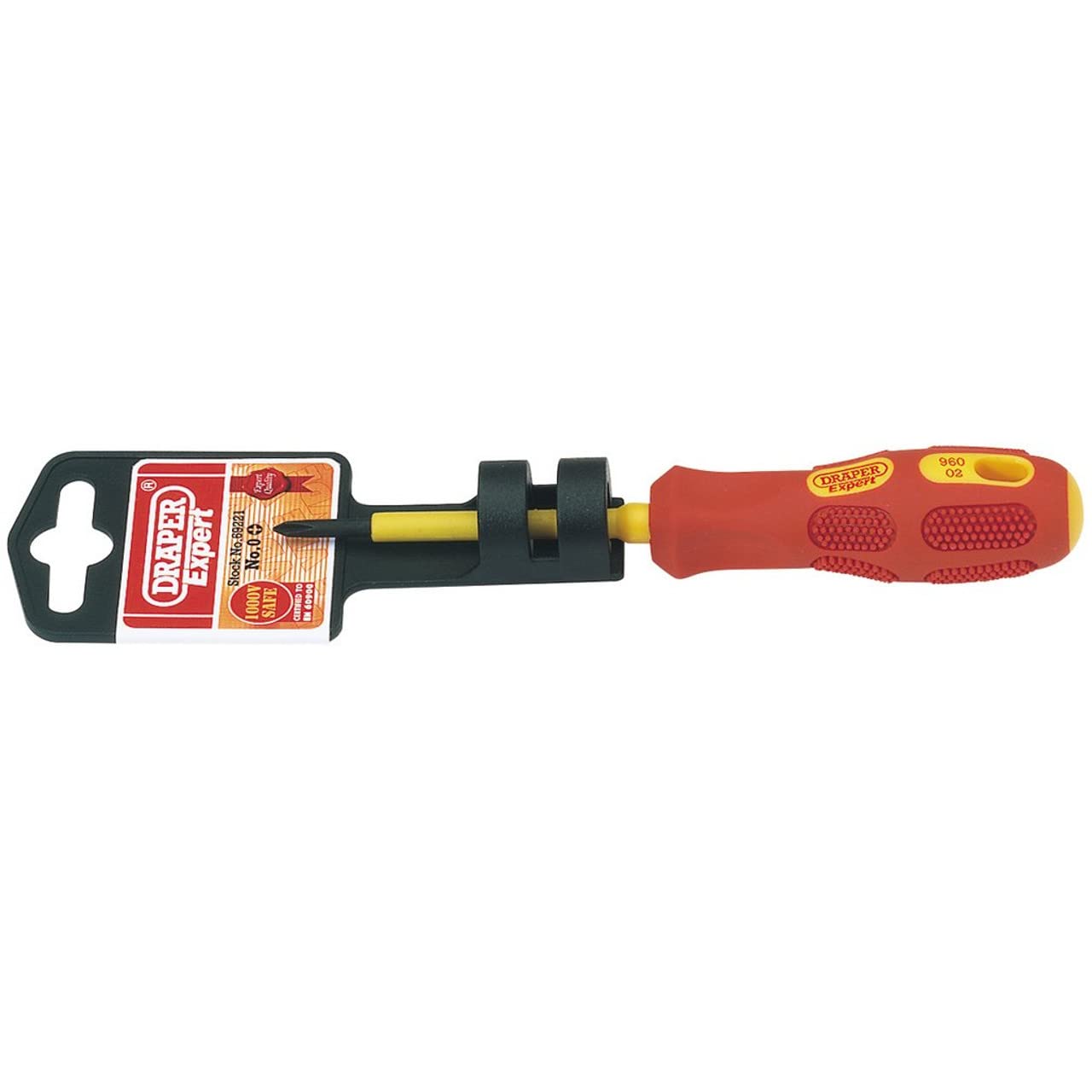 Draper Expert 69221 No. 0 x 60 mm Fully Insulated Cross-Slot Screwdriver , Blue