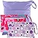 KF Baby Waterproof Cloth Diaper Travel Wet Dry Bag, Small Large Combo, Set of 3