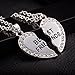 BBF Necklace,Haluoo Best Friends 2 Pcs Necklaces 925 Sterling Silver Reinestone Necklace Gold Friendship Heart Pendant Necklace Jewelry Gifts for Birthday Thanksgiving Christmas Graduation (Silver)thumb 2