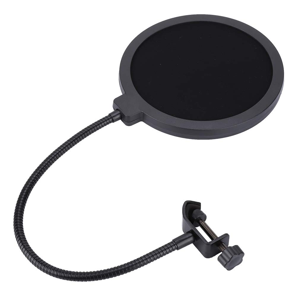 ASHATA Microphone Filter Mask Shield, Sound Shield Guard Windscreen with Flexible 360°Gooseneck and Adjustable Clip