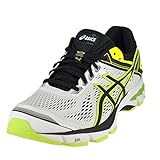 ASICS Men's GT 1000 4 Running Shoe, White/Onyx/Flash Yellow, 8 M US