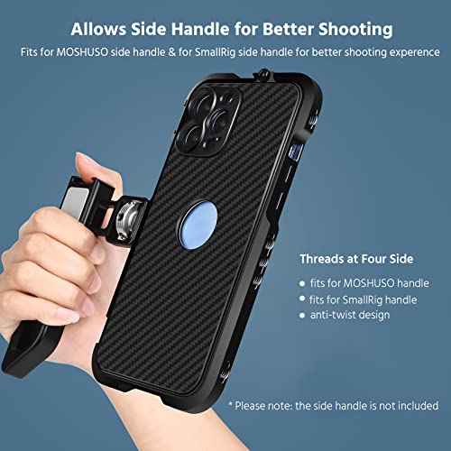 MOSHUSO Phone Video Rig Cage for iPhone 13 Pro Max, Vlog Smartphone