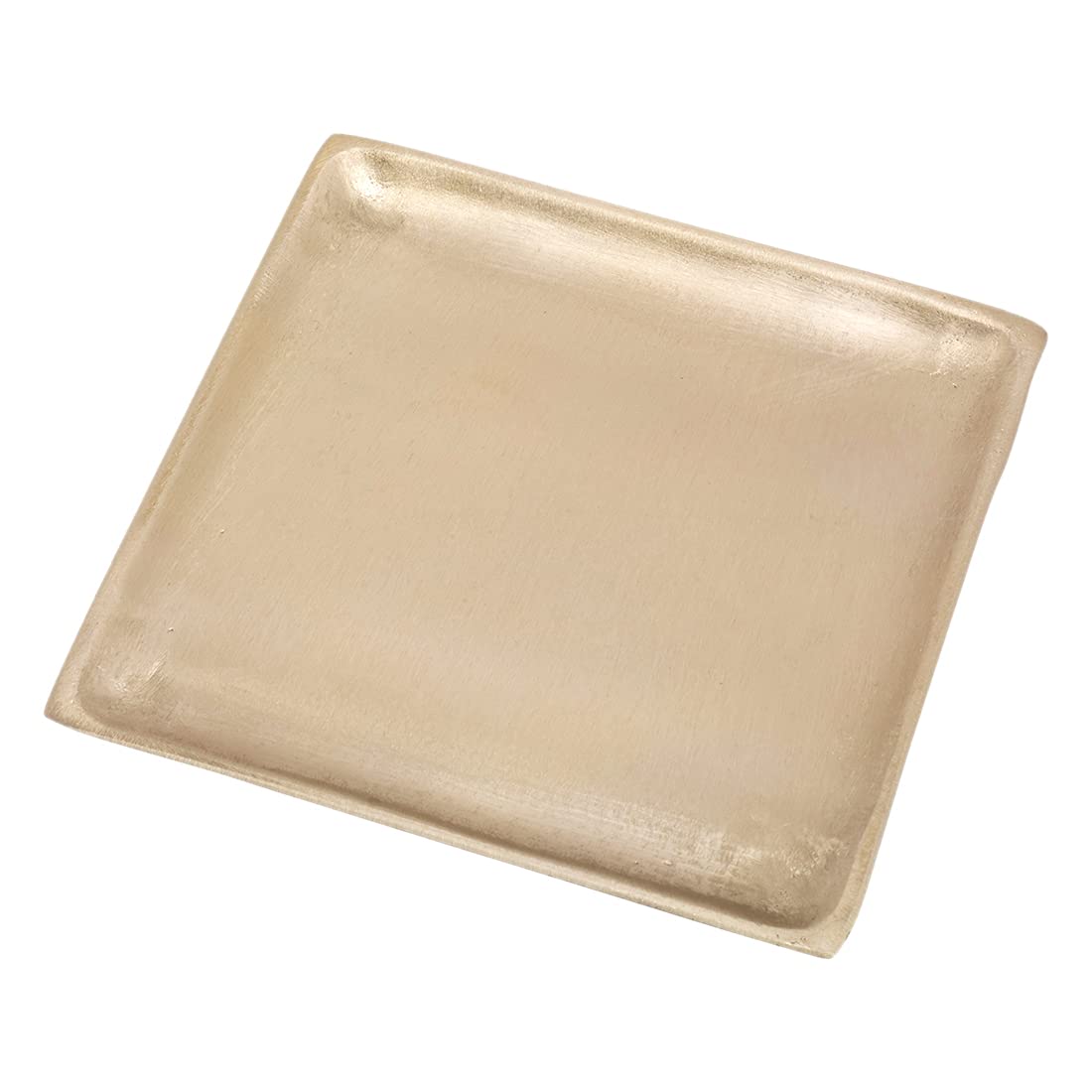 NKlaus plate square 9x9 cm solid brass gold saucer decoration candles lanterns pillar candles baptism wedding communion 10530